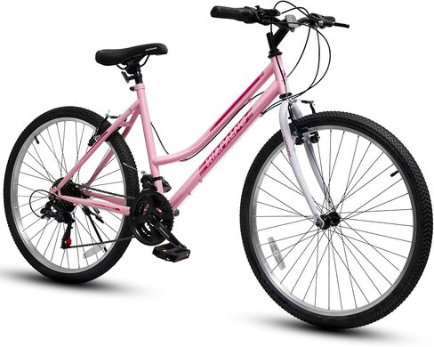 Girls Womens 24/26 Inch Mountain Bike, 21 Speed Summer Travel Gifts Bicycles, Female V-Brake Outdoor Cycling Commuting City Bike to School Work in Kuwait