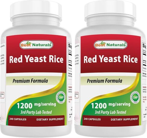 Best Naturals Red Yeast Rice 1200mg Per Serving 240 Capsules - Premium Formula - 3rd Party Lab Tested in Saudi Arabia