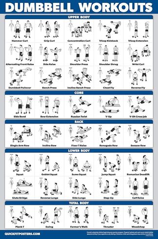 Palace Learning 4 Pack - Resistance Bands Workout Posters Volume 1, 2 & 3 + Dumbbell Exercise Chart (LAMINATED, 18" x 24") in Saudi Arabia