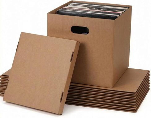 Schliersee 13.4x13x13 مجموعة مربع نقل من 7 ، مقابض معززة مع غطاء قابل للإزالة ، صناديق مموجة للتغليف ، التحرك ، تحمل ، التخزين in Kuwait
