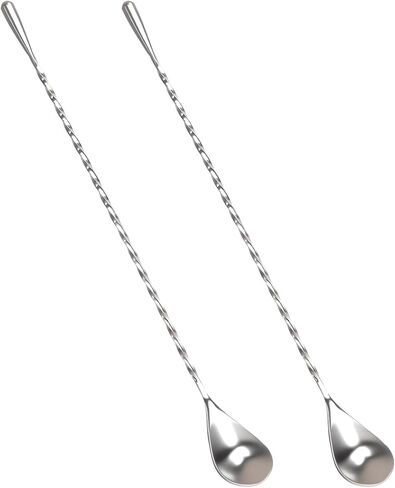 2 Pack Bar Spoon, Cocktail Mixing Spoon, Long Spoons for Stirring, 12 Inch Professional Spiral Stir Spoon for Bartenders, Home Bar Mixing Cocktail Making (304 Grade) in Kuwait
