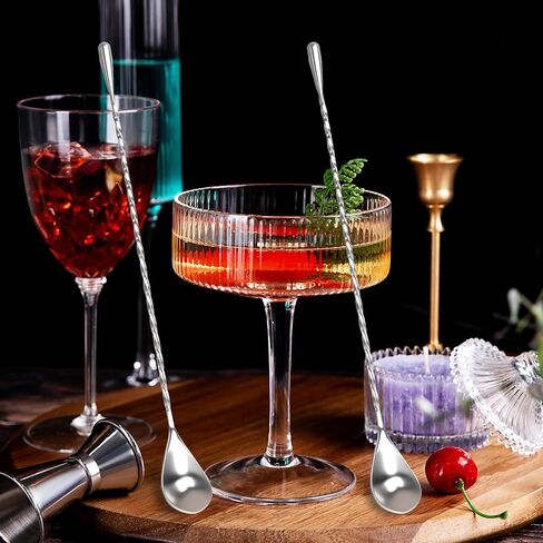 2 Pack Bar Spoon, Cocktail Mixing Spoon, Long Spoons for Stirring, 12 Inch Professional Spiral Stir Spoon for Bartenders, Home Bar Mixing Cocktail Making (304 Grade) in Kuwait