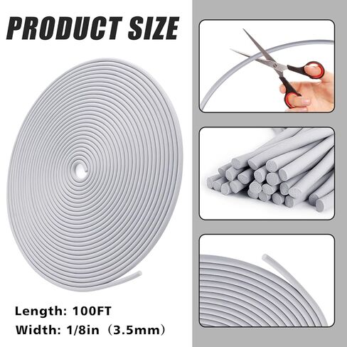 U0U 100Ft Backer Rod 1/8 Inch,EPDM Rubber Foam Backer Rod Caulk Saver for Gaps and Joint Concrete Filling,Gery Concrete Expansion Joint Filler in Kuwait