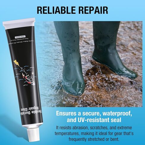 لاصق إصلاح مرن ومتين مع فرشاة، مجموعة غراء النيوبرين للأحذية المطاطية، الخواضون، ملابس السباحة القابلة للنفخ البلاستيكية ومعدات الهواء الطلق، مانع التسرب المرن المقاوم للماء، سريع الجفاف in Kuwait