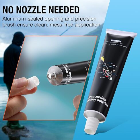 لاصق إصلاح مرن ومتين مع فرشاة، مجموعة غراء النيوبرين للأحذية المطاطية، الخواضون، ملابس السباحة القابلة للنفخ البلاستيكية ومعدات الهواء الطلق، مانع التسرب المرن المقاوم للماء، سريع الجفاف in Kuwait