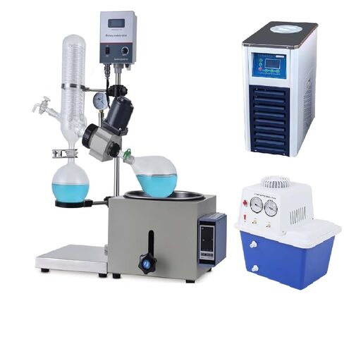 2L Manual Lifting Rotary Evaporator Set, Including circulating Water Vacuum Pump and Low-Temperature Cooling circulating Pump, Precise Temperature Control and efficient Evaporation in Kuwait