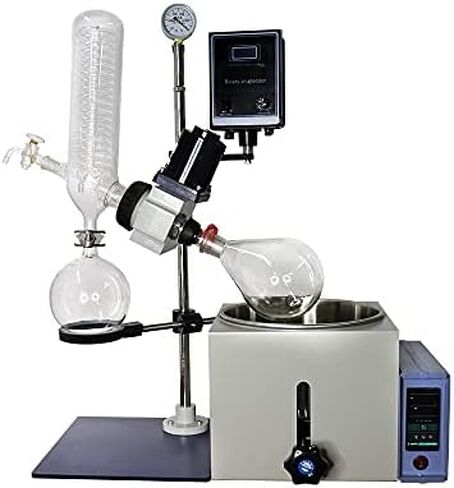 2L Rotary Evaporator Kit with Vacuum Pump & 5L Chiller - High-Efficiency Lab Distillation Equipment for Solvent Removal, 110V Essential for Chemical Processing in Saudi Arabia