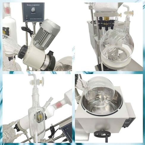 Rotary Evaporator 10L, Manual Lifting Lab Evaporator, 110V Rotavapor with Digital Display for Essential Oil Extraction, Solvent Recovery, Chemical Distillation Lab Equipment in Saudi Arabia