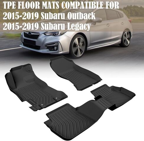 All Weather Floor Mats for 2015-2019 Subaru Legacy & Subaru Outback, 3D TPE Rubber Waterproof Front & 2nd Row Car Mats Full Set Liners Black (2015-2019 Legacy & Outback) in Saudi Arabia