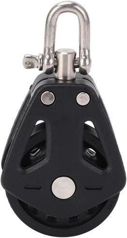 Nylon Marine Pulley Stainless Steel Swivel Single Bearing Block for Boats, Kayaks & Sailing Hardware (52x98mm, Black) Sailing Accessory‌ in Kuwait