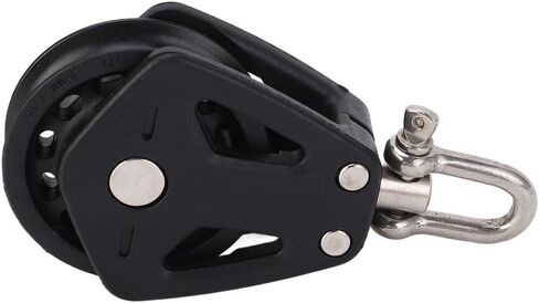 Nylon Marine Pulley Stainless Steel Swivel Single Bearing Block for Boats, Kayaks & Sailing Hardware (52x98mm, Black) Sailing Accessory‌ in Kuwait