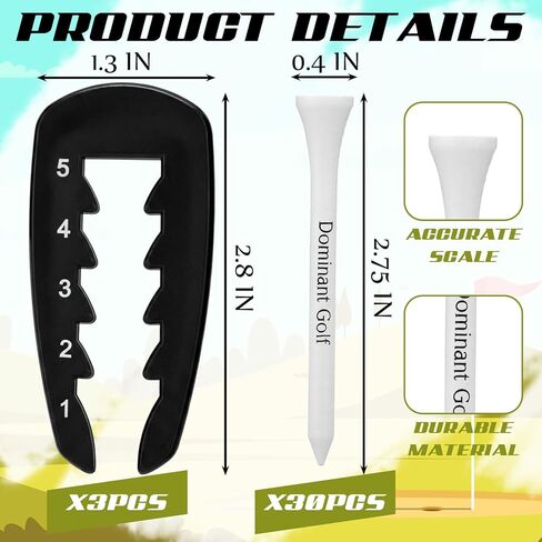 3 قطع أداة ارتفاع تي شيرت جولف قابلة للتعديل مع 20 تي شيرت جولف لضبط الارتفاع الدقيق للمساعدة في التدريب على أدوات الألومنيوم المتينة للحصول على لقطات متسقة ودقيقة in Kuwait