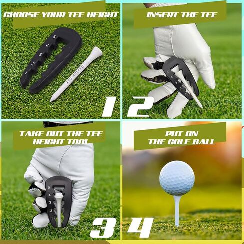 3 قطع أداة ارتفاع تي شيرت جولف قابلة للتعديل مع 20 تي شيرت جولف لضبط الارتفاع الدقيق للمساعدة في التدريب على أدوات الألومنيوم المتينة للحصول على لقطات متسقة ودقيقة in Kuwait