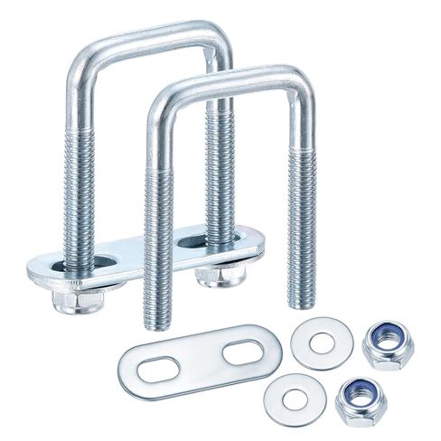 METALLIXITY U Bolts 2Set (M8x60x100mm), Square U Bolt Kits Carbon Steel with Nylon Lock Nut Washers Plates - for Construction, Pipe, Trailer, Automotive, Leaf Spring Fastener in Saudi Arabia