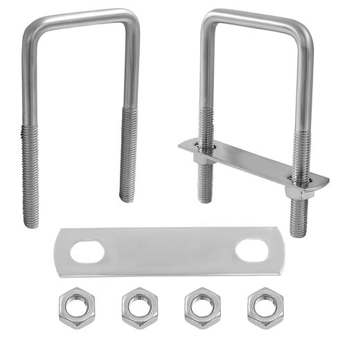 2 Sets M8 Square U-Bolts, Zinc Plated U Bolts with Nuts Carbon Steel Plate, Washers for Construction(2, M8 x 50mm x 100mm) in Saudi Arabia