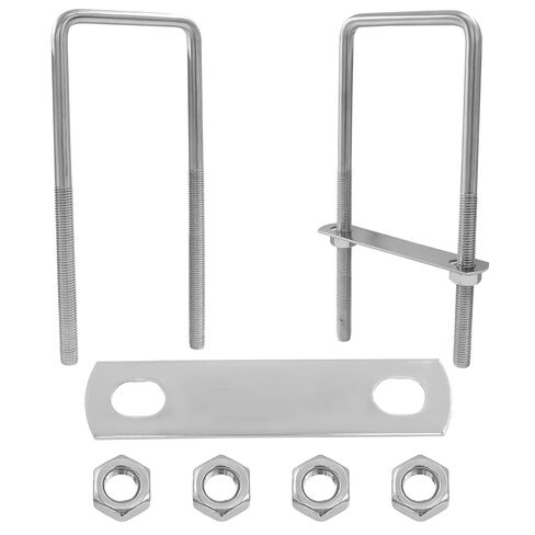 2 Sets M8 Square U-Bolts, Zinc Plated U Bolts with Nuts Carbon Steel Plate, Washers for Construction(2, M8 x 50mm x 100mm) in Saudi Arabia