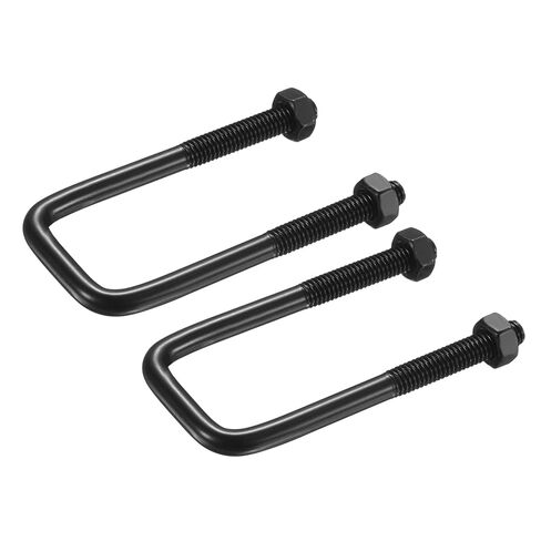 uxcell 2 Sets M8 Square U-Bolts, 25mm (0.98") Inner Width 75mm (2.95") Length 304 Stainless Steel U-Clamp Bolt Electroplated with Nuts for Automobile, Trailer, Boat Trail, Black in Saudi Arabia