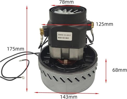 Compatible for 220V 2000W Industrial Vacuum Cleaner Motor Large Power Copper Wire Vacuum Cleaner Parts Wet Dry Suction Fan Motor Accessories in Saudi Arabia