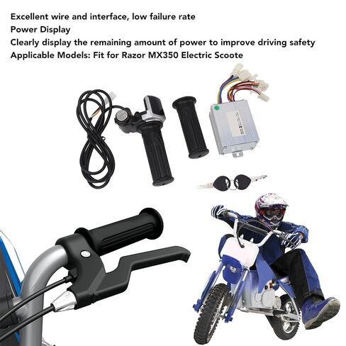 24V 350W Brushed Motor Speed Controller with 22mm Locking Throttle Grip and Battery Display for Electric Scooter Razor MX350 in Kuwait