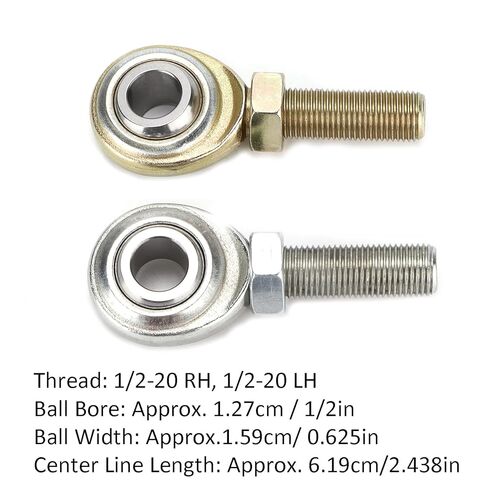 Aqxreight 2pcs Rod Ends Heim Joints, 1/2inx1/2-20 RH LH Male Thread, Stainless Steel, Fits for Cars ATVs Boats Motorcycles in Saudi Arabia