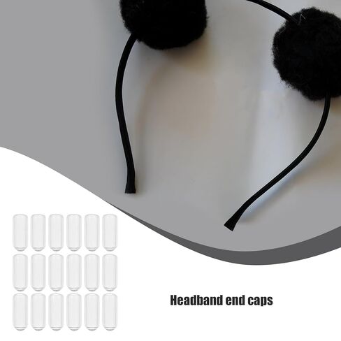 200Pcs Headband Round Rubber End Caps, Tube Bolt Cap Cover Screw Thread Protectors for Hair Hoop Diy Accessories, Clear, 0.59 * 0.23 * 0.23inch in Kuwait