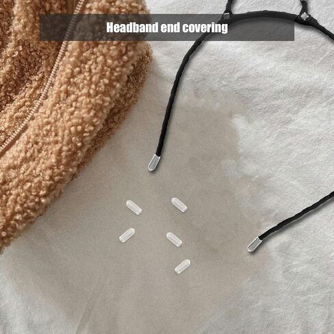 200Pcs Headband Round Rubber End Caps, Tube Bolt Cap Cover Screw Thread Protectors for Hair Hoop Diy Accessories, Clear, 0.59 * 0.23 * 0.23inch in Kuwait