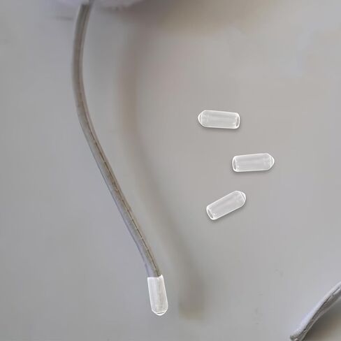 200Pcs Headband Round Rubber End Caps, Tube Bolt Cap Cover Screw Thread Protectors for Hair Hoop Diy Accessories, Clear, 0.59 * 0.23 * 0.23inch in Kuwait