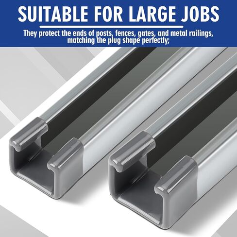 50 Pack 1-5/8'' Square End Caps Strut Channel Strut Hardware PVC Channel Safety Caps, Metal Tubing End Cover Protection Gray Frame Protectors in Kuwait