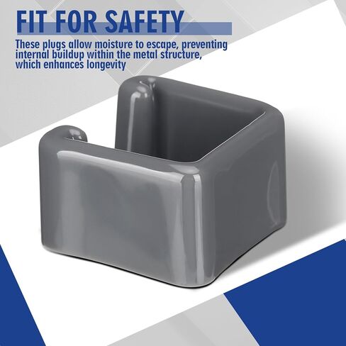 50 Pack 1-5/8'' Square End Caps Strut Channel Strut Hardware PVC Channel Safety Caps, Metal Tubing End Cover Protection Gray Frame Protectors in Kuwait