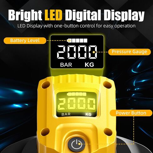 كوب شفط كهربائي، أكواب شفط فراغ للزجاج، أداة شفط البلاط، أقصى حمولة 200 كجم/440 رطل، 2 * 2000 مللي أمبير في الساعة، شاشة LED، منشفة وقفازات، لرفع الزجاج والبلاط والمعادن والجرانيت in Kuwait