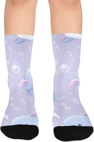 جوارب بيربل أوشن بالز آرت للمشي لمسافات طويلة - جوارب شتوية حرارية سميكة دافئة للأولاد والبنات للمدرسة، والارتداء اليومي والأنشطة الخارجية in Kuwait