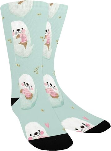 جوارب لطيفة للمشي لمسافات طويلة مطبوعة على شكل ثعالب الماء - جوارب شتوية حرارية سميكة دافئة للأطفال الصغار للأولاد والبنات للمدرسة، والارتداء اليومي والأنشطة الخارجية in Kuwait