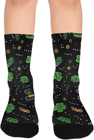 جوارب المشي لمسافات طويلة بنمط البرسيم الأخضر - جوارب شتوية سميكة دافئة للأولاد والبنات الصغار للمدرسة، والارتداء اليومي والأنشطة الخارجية in Kuwait