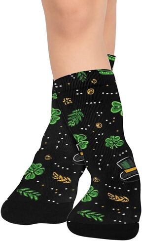 جوارب المشي لمسافات طويلة بنمط البرسيم الأخضر - جوارب شتوية سميكة دافئة للأولاد والبنات الصغار للمدرسة، والارتداء اليومي والأنشطة الخارجية in Kuwait