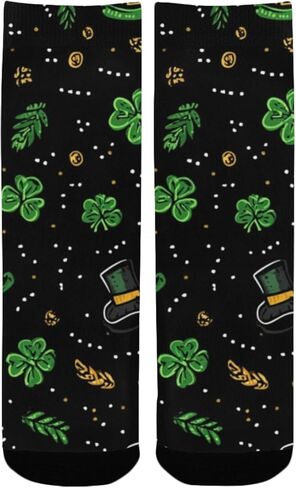 جوارب المشي لمسافات طويلة بنمط البرسيم الأخضر - جوارب شتوية سميكة دافئة للأولاد والبنات الصغار للمدرسة، والارتداء اليومي والأنشطة الخارجية in Kuwait