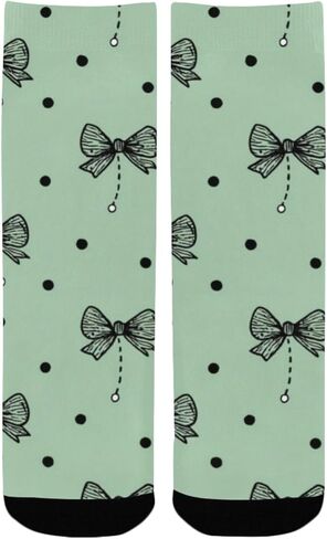 جوارب المشي لمسافات طويلة بفيونكة خضراء - جوارب شتوية حرارية سميكة دافئة للأولاد والبنات الصغار للمدرسة، والارتداء اليومي والأنشطة الخارجية in Kuwait