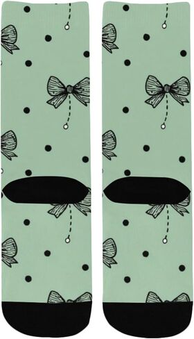 جوارب المشي لمسافات طويلة بفيونكة خضراء - جوارب شتوية حرارية سميكة دافئة للأولاد والبنات الصغار للمدرسة، والارتداء اليومي والأنشطة الخارجية in Kuwait