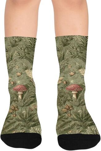 جوارب Woodland Mushrooms Green للمشي لمسافات طويلة - جوارب شتوية حرارية سميكة دافئة للأولاد والبنات للمدرسة، والارتداء اليومي والأنشطة الخارجية in Kuwait