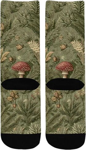 جوارب Woodland Mushrooms Green للمشي لمسافات طويلة - جوارب شتوية حرارية سميكة دافئة للأولاد والبنات للمدرسة، والارتداء اليومي والأنشطة الخارجية in Kuwait