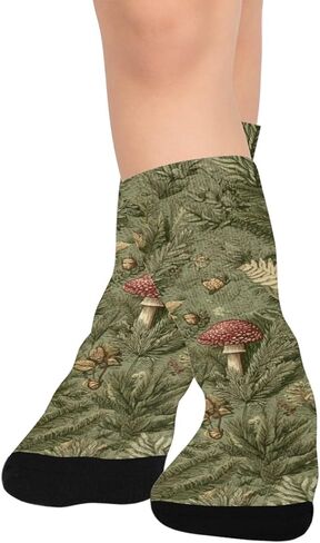 جوارب Woodland Mushrooms Green للمشي لمسافات طويلة - جوارب شتوية حرارية سميكة دافئة للأولاد والبنات للمدرسة، والارتداء اليومي والأنشطة الخارجية in Kuwait