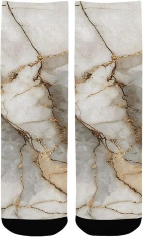 جوارب المشي لمسافات طويلة بطبعة رخامية ذهبية - جوارب شتوية حرارية سميكة دافئة للأطفال الصغار للأولاد والبنات للمدرسة، والارتداء اليومي والأنشطة الخارجية in Kuwait