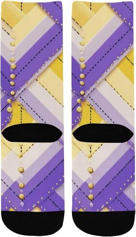 جوارب المشي لمسافات طويلة باللون الأرجواني الهندسي الحديث - جوارب شتوية حرارية سميكة دافئة للأطفال الصغار للأولاد والبنات للمدرسة، والارتداء اليومي والأنشطة الخارجية in Kuwait