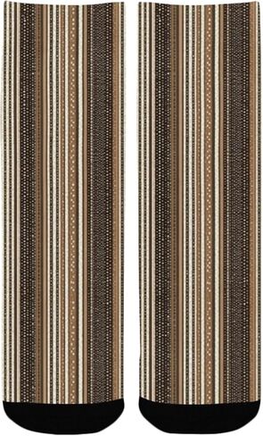 جوارب للمشي لمسافات طويلة بخطوط محايدة دافئة باللون البني - جوارب شتوية حرارية سميكة دافئة للأولاد والبنات الصغار للمدرسة، والارتداء اليومي والأنشطة الخارجية in Kuwait