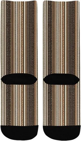 جوارب للمشي لمسافات طويلة بخطوط محايدة دافئة باللون البني - جوارب شتوية حرارية سميكة دافئة للأولاد والبنات الصغار للمدرسة، والارتداء اليومي والأنشطة الخارجية in Kuwait