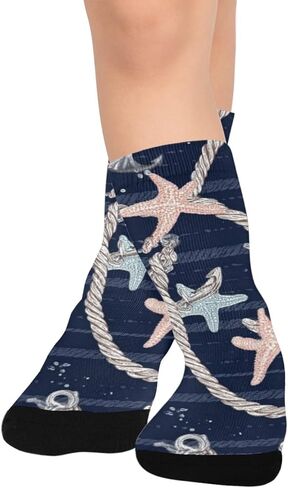 جوارب المشي لمسافات طويلة بطبعة زهور ساحلية - جوارب شتوية حرارية سميكة دافئة للأطفال الصغار للأولاد والبنات للمدرسة، والارتداء اليومي والأنشطة الخارجية in Kuwait