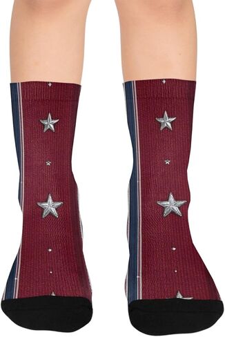 جوارب فيستيف ستارز مخططة باللون الأحمر للمشي لمسافات طويلة - جوارب شتوية حرارية سميكة دافئة للأولاد والبنات للمدرسة، والارتداء اليومي والأنشطة الخارجية in Kuwait