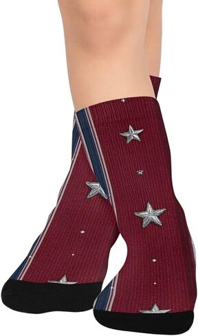 جوارب فيستيف ستارز مخططة باللون الأحمر للمشي لمسافات طويلة - جوارب شتوية حرارية سميكة دافئة للأولاد والبنات للمدرسة، والارتداء اليومي والأنشطة الخارجية in Kuwait