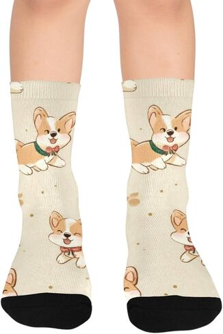 جوارب كورجي براون للتنزه سيرًا على الأقدام - جوارب شتوية حرارية سميكة دافئة للأولاد والبنات الصغار للمدرسة، والارتداء اليومي والأنشطة الخارجية in Kuwait