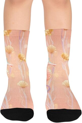 جوارب المشي لمسافات طويلة بتصميم المحيط الساحلي - جوارب شتوية حرارية سميكة دافئة للأطفال الصغار للأولاد والبنات للمدرسة، والارتداء اليومي والأنشطة الخارجية in Kuwait