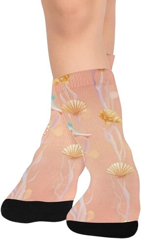 جوارب المشي لمسافات طويلة بتصميم المحيط الساحلي - جوارب شتوية حرارية سميكة دافئة للأطفال الصغار للأولاد والبنات للمدرسة، والارتداء اليومي والأنشطة الخارجية in Kuwait